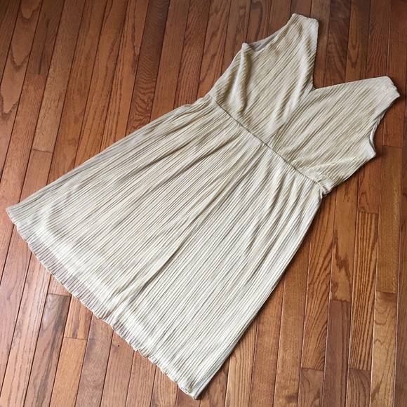 Gold Micro-Pleated Dress Worthingtons XL - Picture 3 of 7